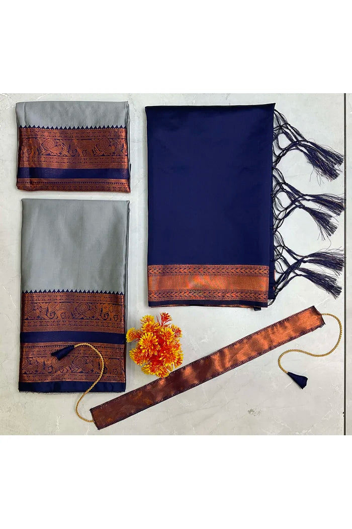 South Indian Festival Traditional Half Saree (YenuguPAttu)