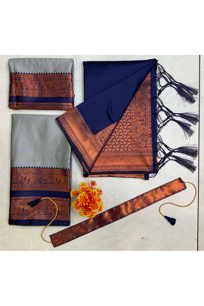 South Indian Festival Traditional Half Saree (YenuguPAttu)