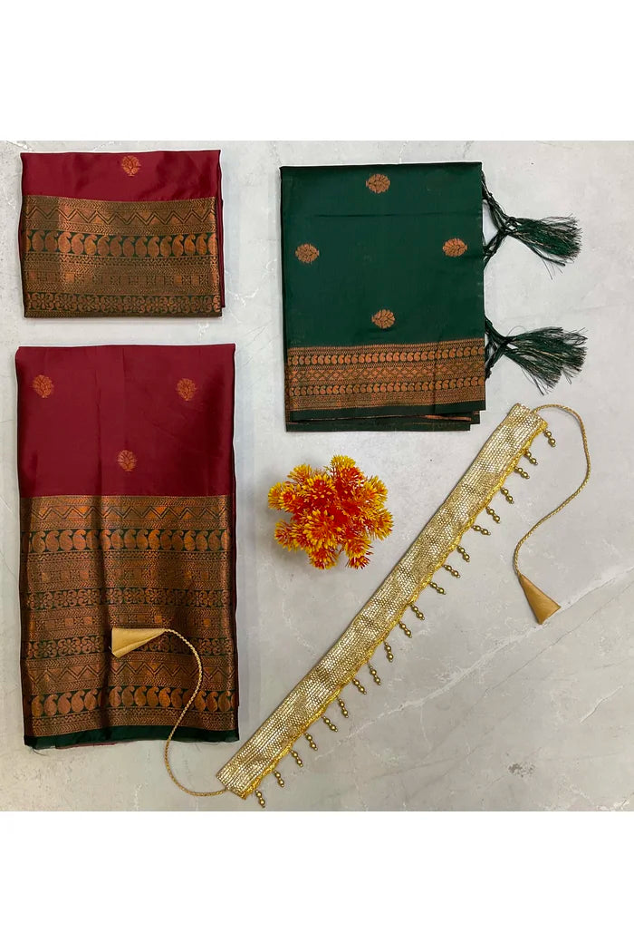 కొత్త కిడ్స్ సాంప్రదాయ దక్షిణ భారత హాఫ్ చీర (వందనపట్టు కిడ్స్)