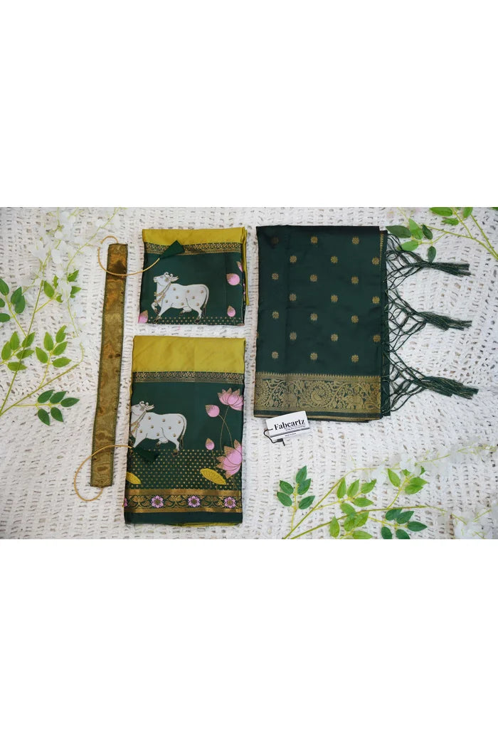 South Indian Festival Traditional Half Saree (KaamDhenu)