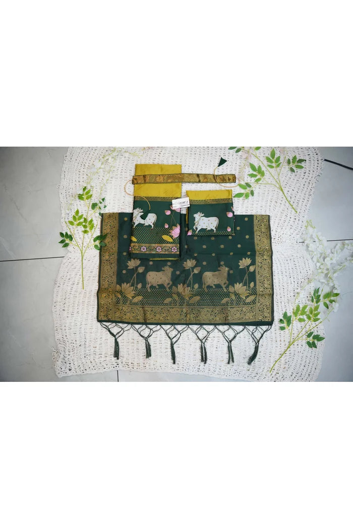 South Indian Festival Traditional Half Saree (KaamDhenu)