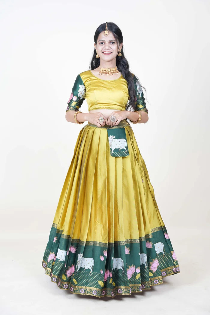 South Indian Festival Traditional Half Saree (KaamDhenu)