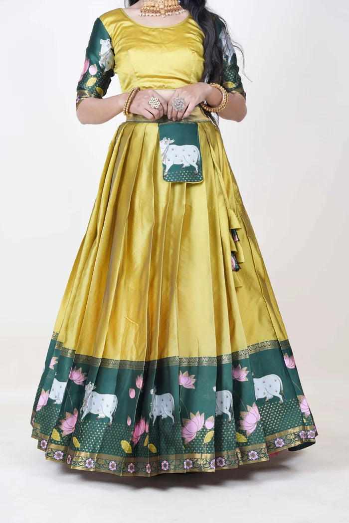 South Indian Festival Traditional Half Saree (KaamDhenu)