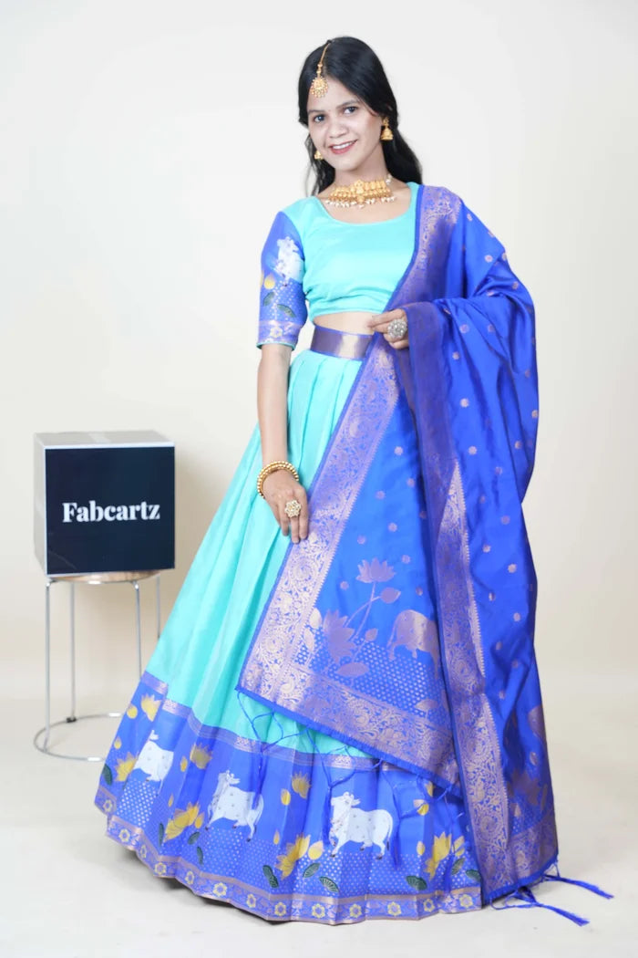 South Indian Festival Traditional Half Saree (KaamDhenu)