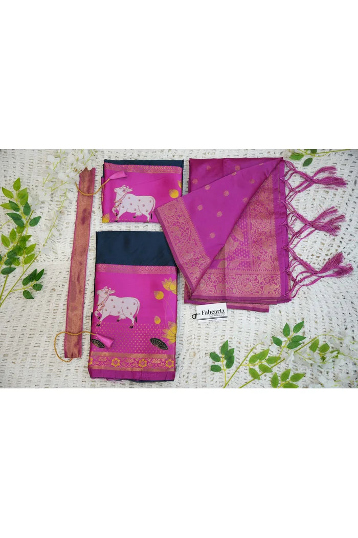 South Indian Festival Traditional Half Saree (KaamDhenu)