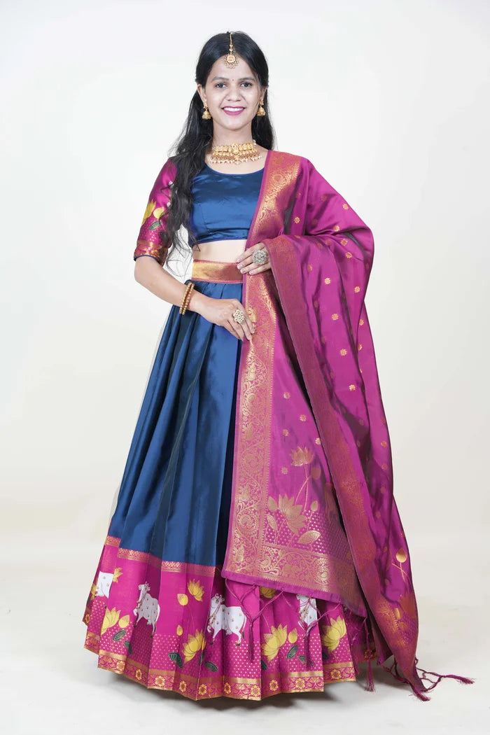 South Indian Festival Traditional Half Saree (KaamDhenu)
