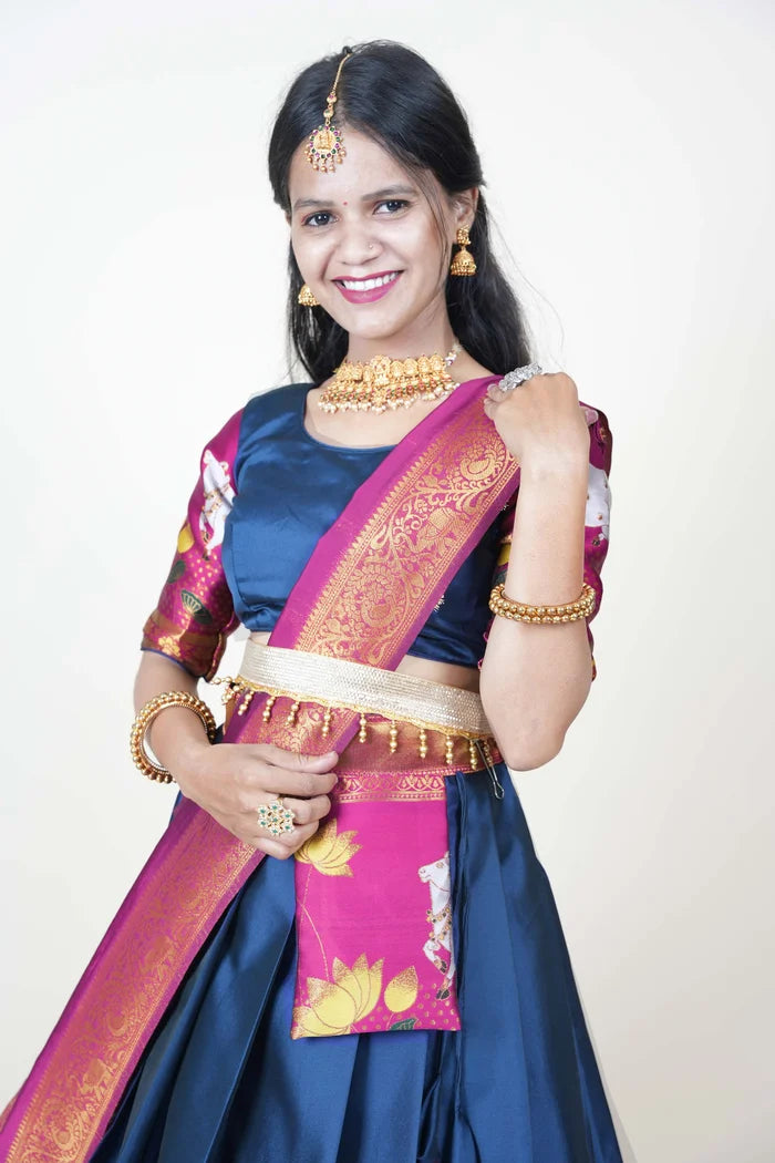 South Indian Festival Traditional Half Saree (KaamDhenu)