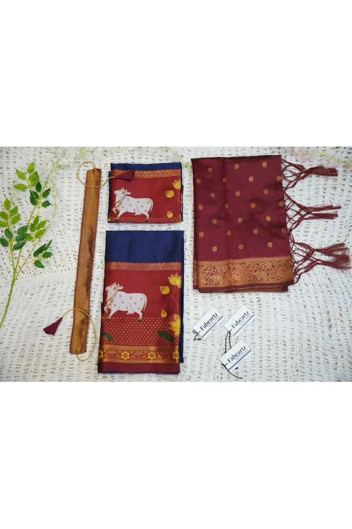 South Indian Festival Traditional Half Saree (KaamDhenu)