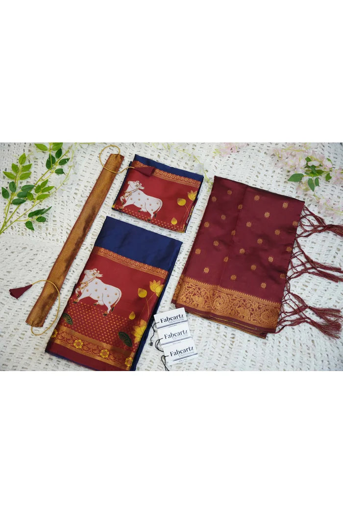 South Indian Festival Traditional Half Saree (KaamDhenu)