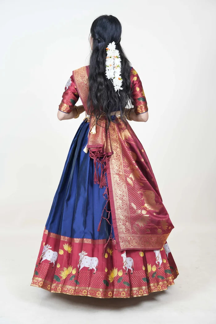 South Indian Festival Traditional Half Saree (KaamDhenu)