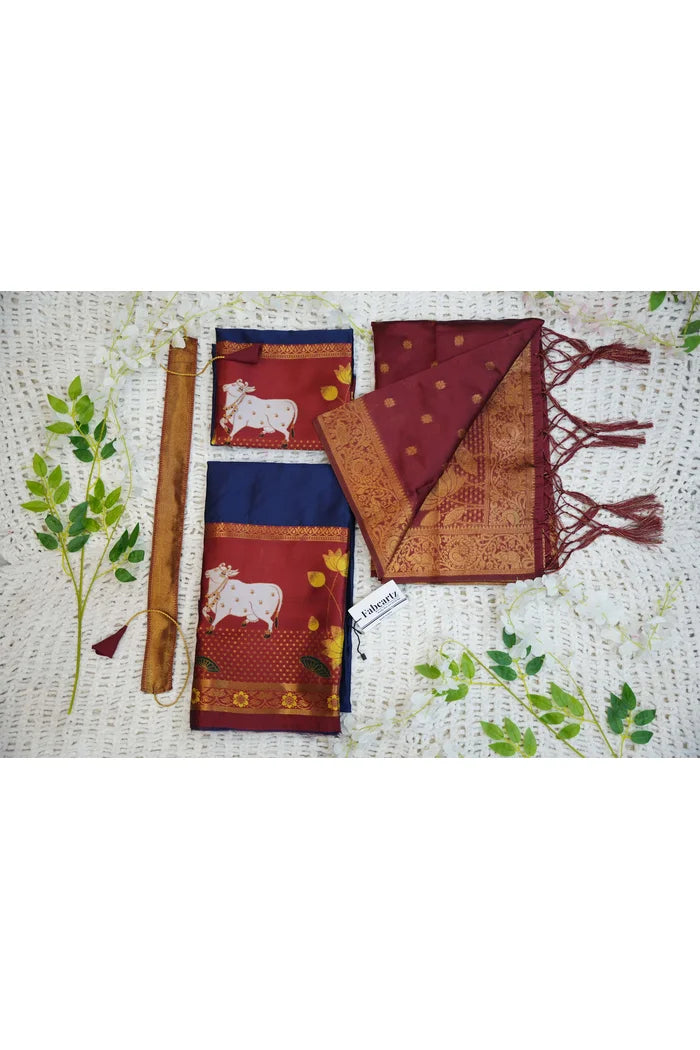 South Indian Festival Traditional Half Saree (KaamDhenu)