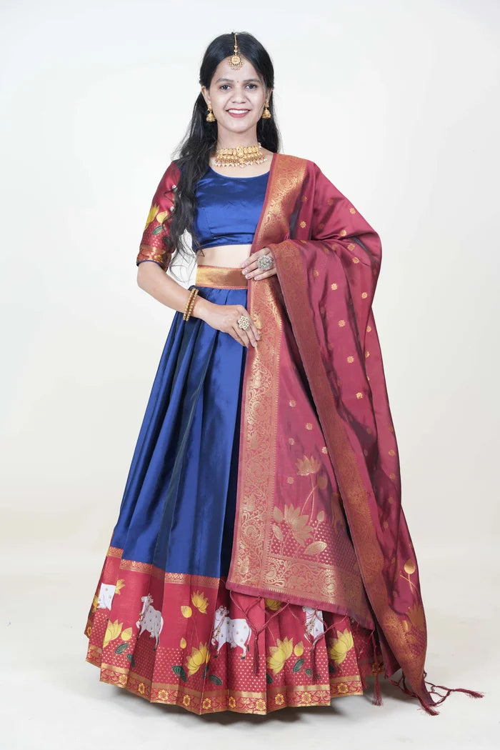 South Indian Festival Traditional Half Saree (KaamDhenu)