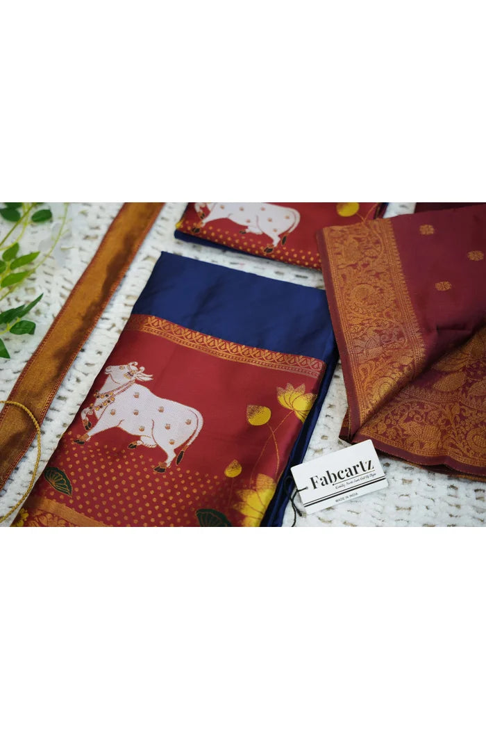 South Indian Festival Traditional Half Saree (KaamDhenu)
