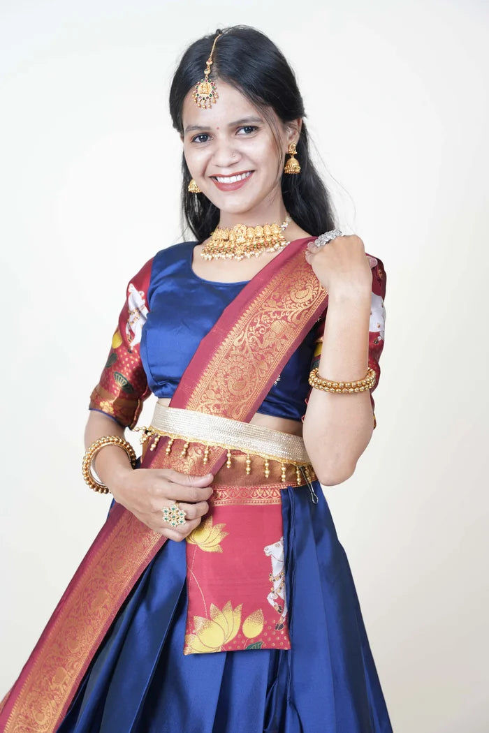 South Indian Festival Traditional Half Saree (KaamDhenu)