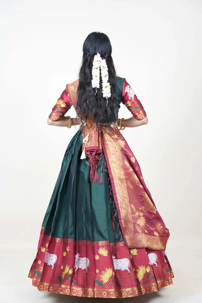 South Indian Festival Traditional Half Saree (KaamDhenu)