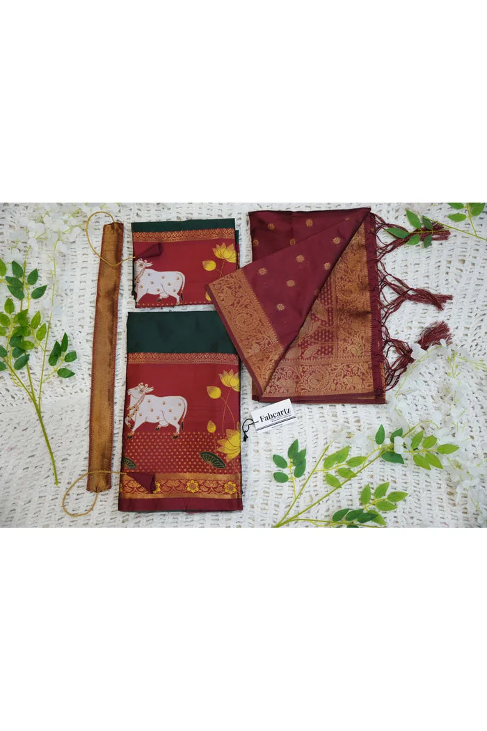 South Indian Festival Traditional Half Saree (KaamDhenu)