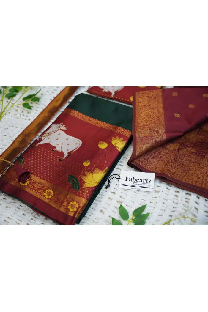 South Indian Festival Traditional Half Saree (KaamDhenu)