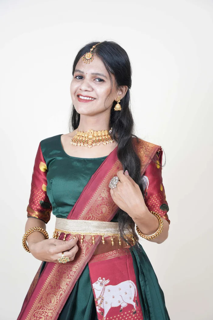 South Indian Festival Traditional Half Saree (KaamDhenu)