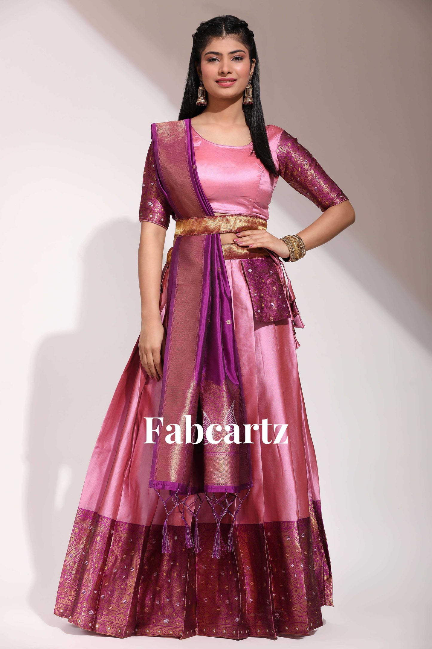 దక్షిణ భారత పండుగ సాంప్రదాయ హాఫ్ చీర(పటోలా)