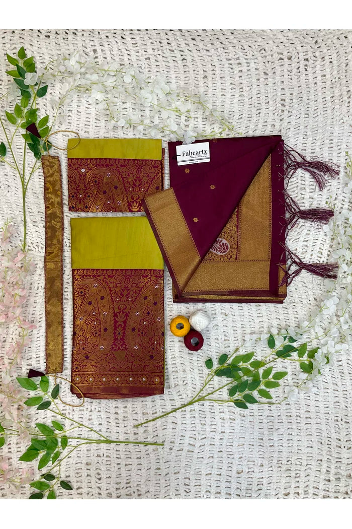 దక్షిణ భారత పండుగ సాంప్రదాయ హాఫ్ చీర(పటోలా)