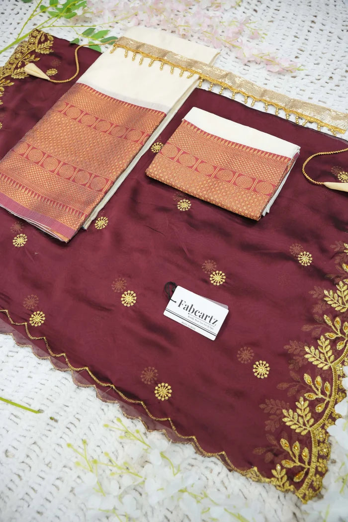South Indian Festival Traditional Half Saree (Saraswati)