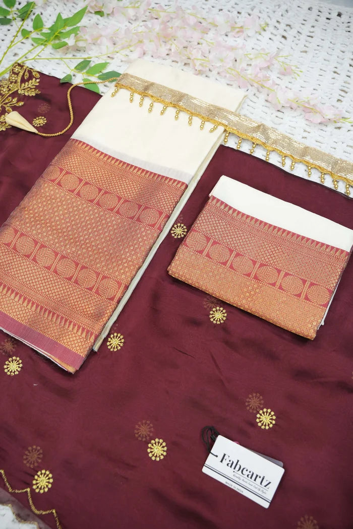 South Indian Festival Traditional Half Saree (Saraswati)