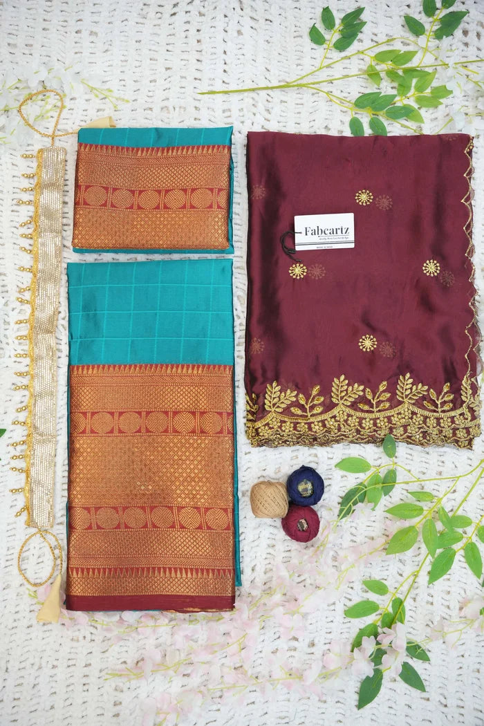 దక్షిణ భారత పండుగ సాంప్రదాయ హాఫ్ చీర(పటోలా)