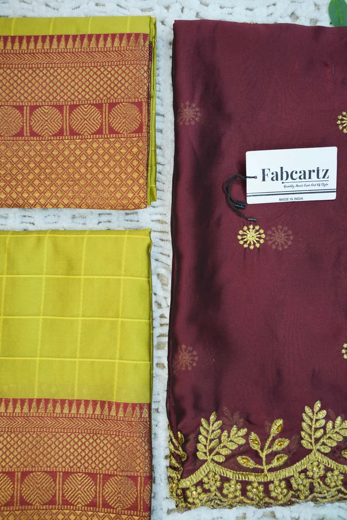 దక్షిణ భారత పండుగ సాంప్రదాయ హాఫ్ చీర(పటోలా)