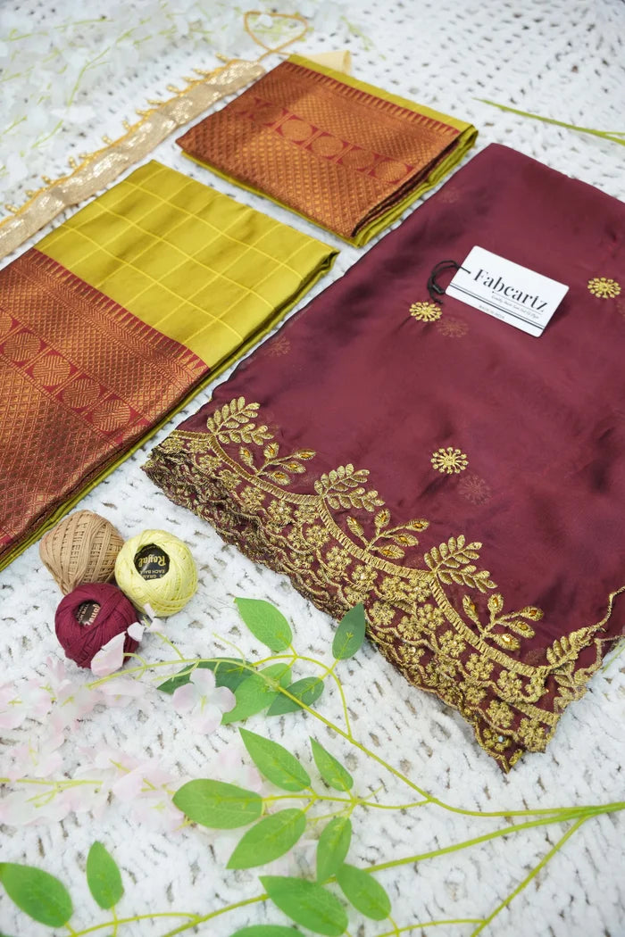 South Indian Festival Traditional Half Saree (Saraswati)