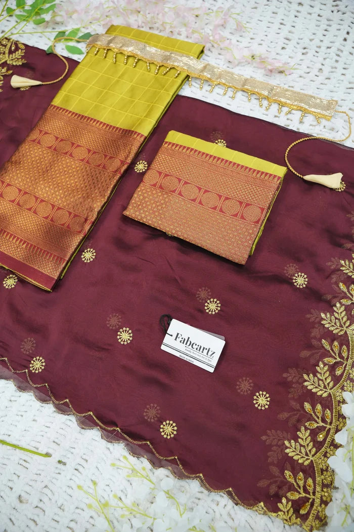 South Indian Festival Traditional Half Saree (Saraswati)