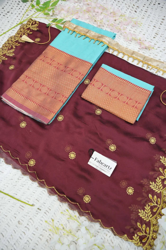 దక్షిణ భారత పండుగ సాంప్రదాయ హాఫ్ చీర(పటోలా)