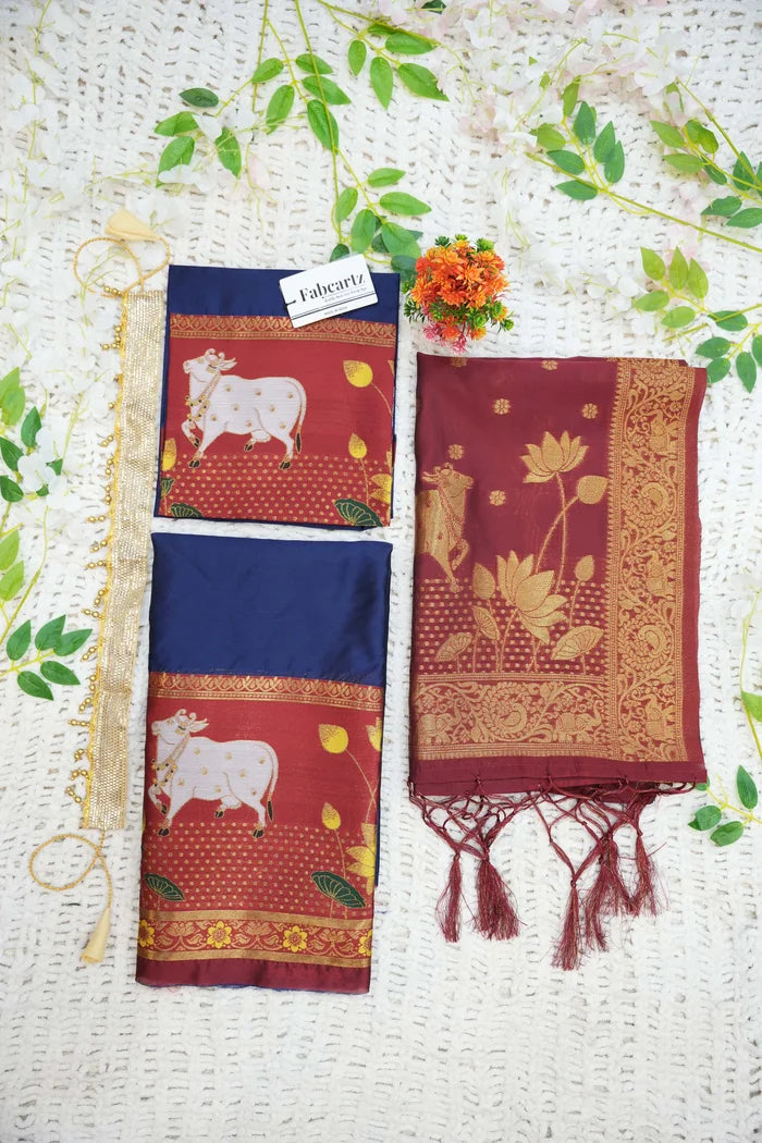 కొత్త కిడ్స్ సాంప్రదాయ దక్షిణ భారత హాఫ్ చీర (కాంధేనుకిడ్స్)