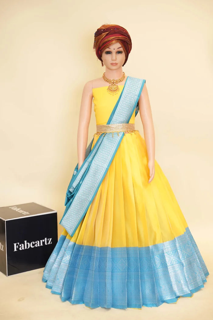 New Kids Traditional South Indian Half Saree (VedPAttuKids)