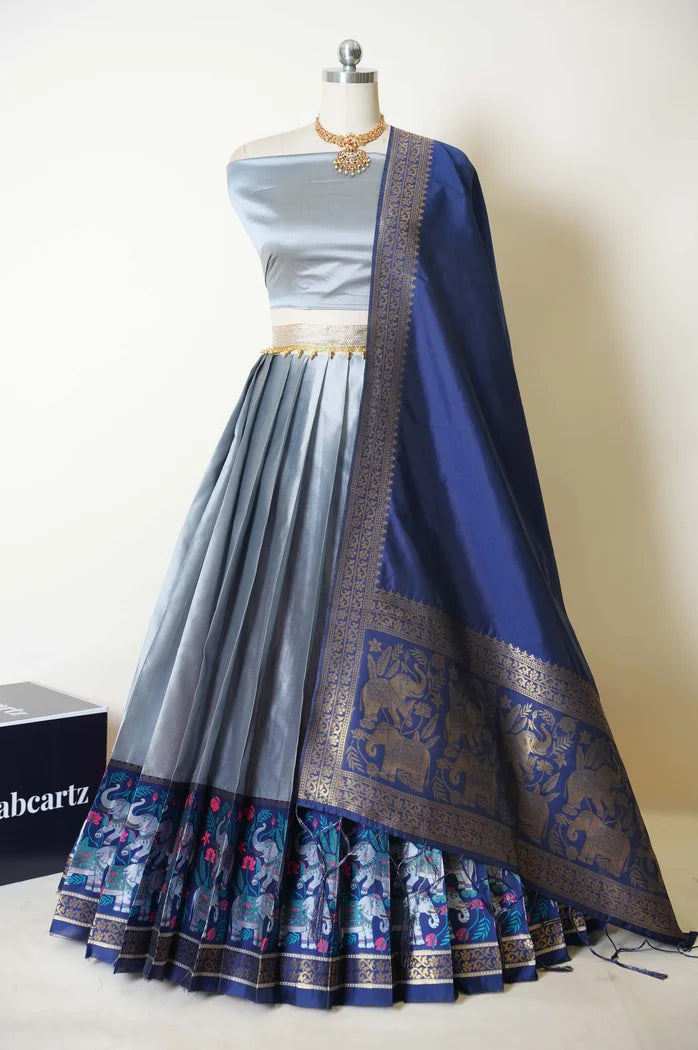 South Indian Festival Traditional Half Saree (JungleeHathi)