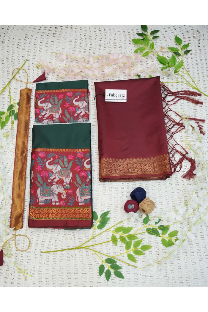 South Indian Festival Traditional Half Saree (JungleeHathi)