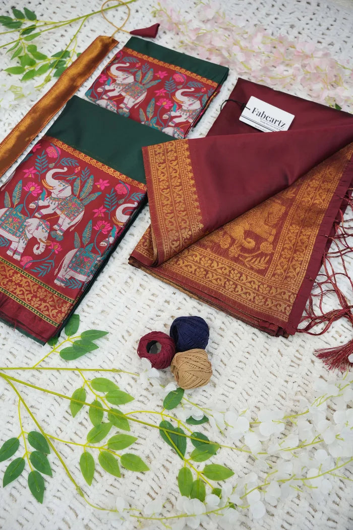 South Indian Festival Traditional Half Saree (JungleeHathi)