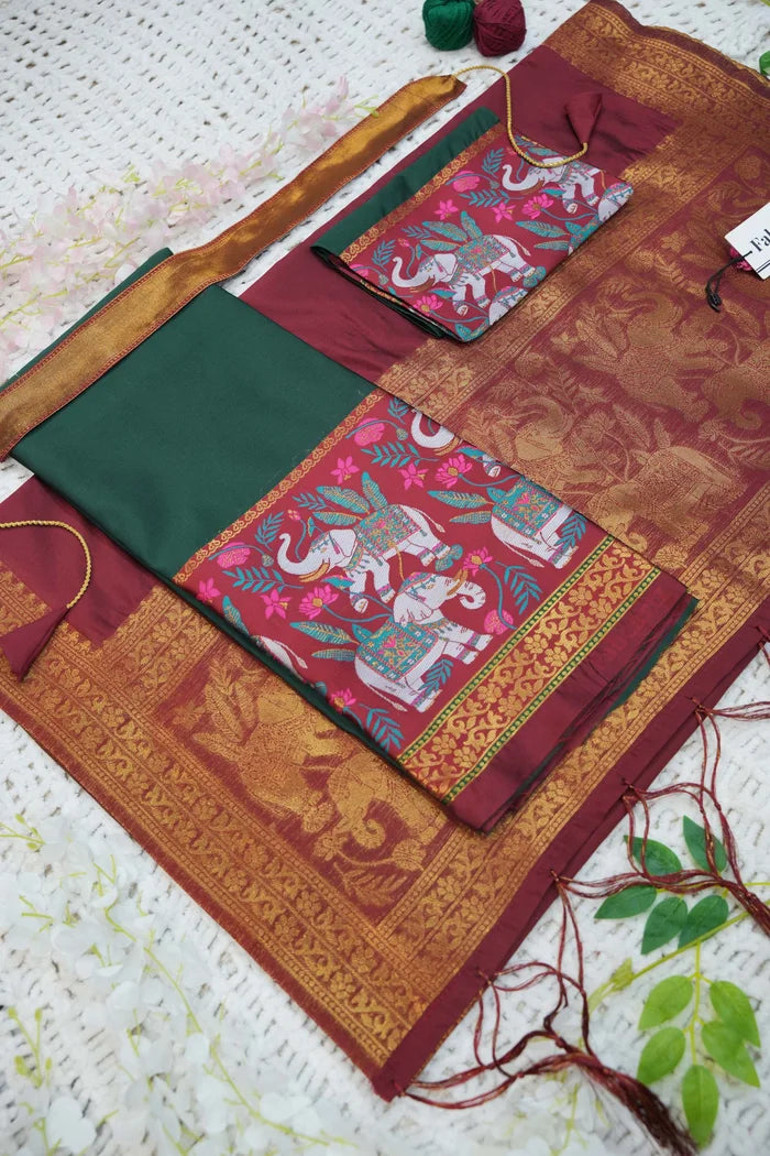 South Indian Festival Traditional Half Saree (JungleeHathi)