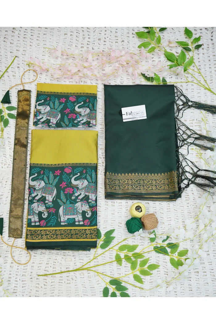 South Indian Festival Traditional Half Saree (JungleeHathi)