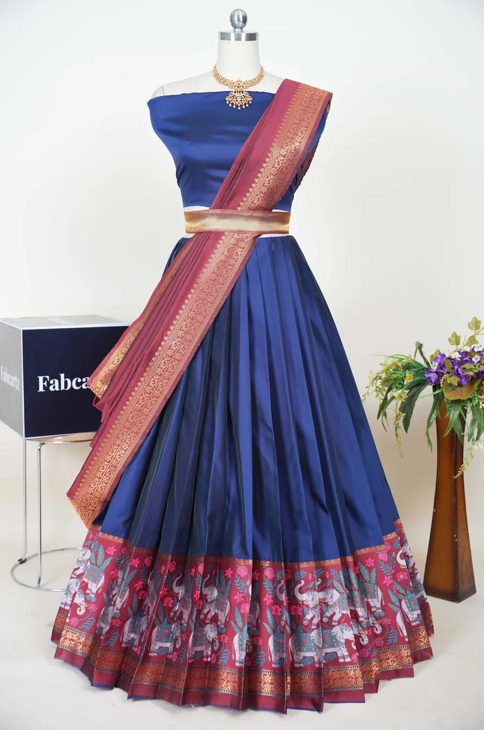 South Indian Festival Traditional Half Saree (JungleeHathi)