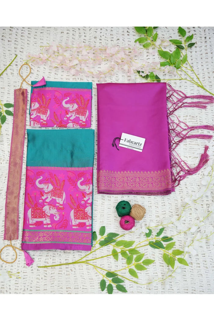South Indian Festival Traditional Half Saree (JungleeHathi)