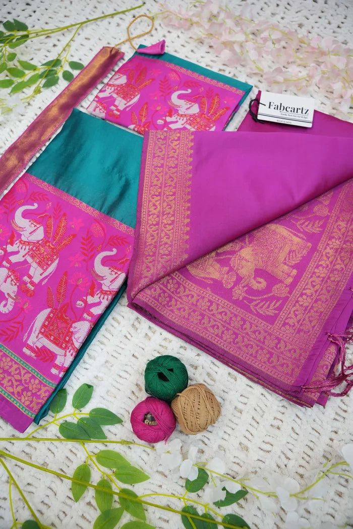 South Indian Festival Traditional Half Saree (JungleeHathi)