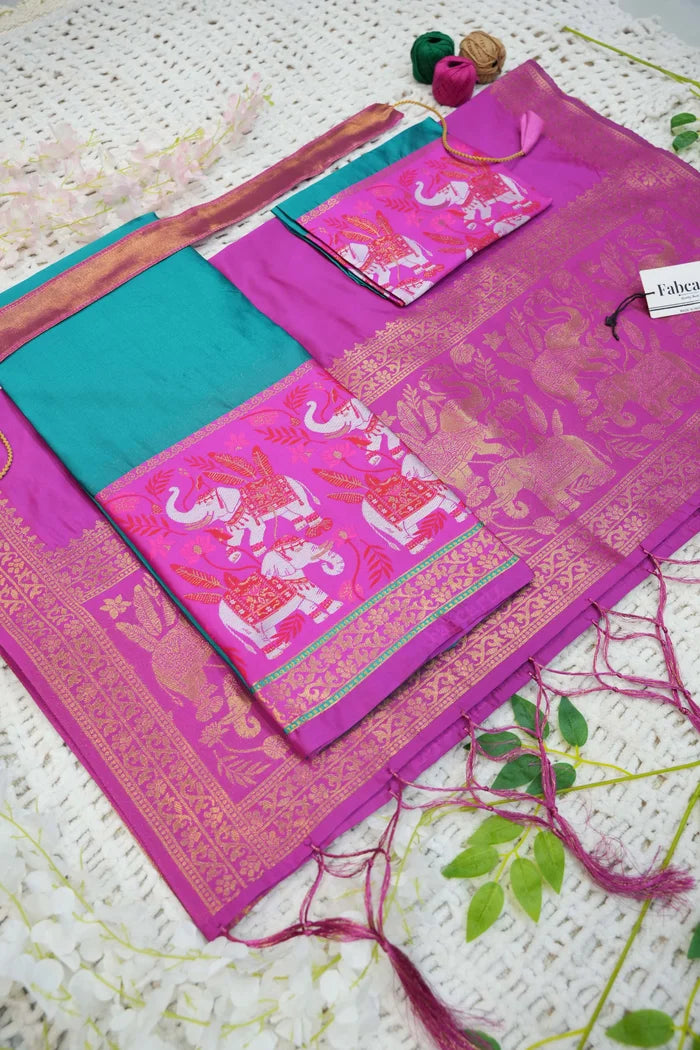 South Indian Festival Traditional Half Saree (JungleeHathi)