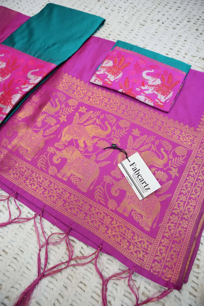 South Indian Festival Traditional Half Saree (JungleeHathi)