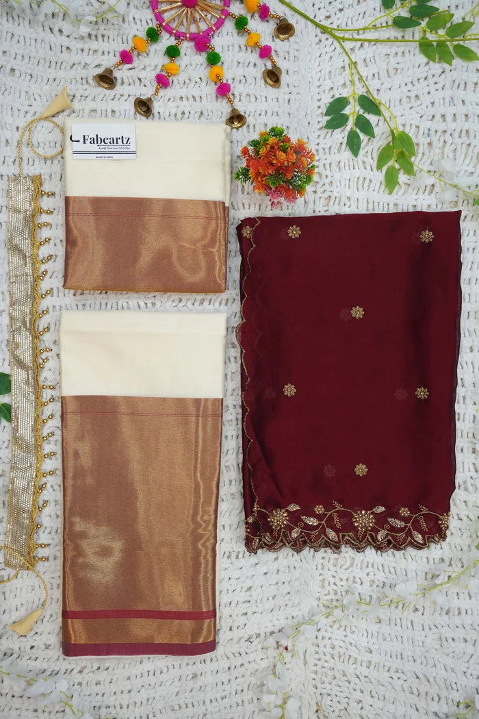 దక్షిణ భారత పండుగ సాంప్రదాయ హాఫ్ చీర (జరా)