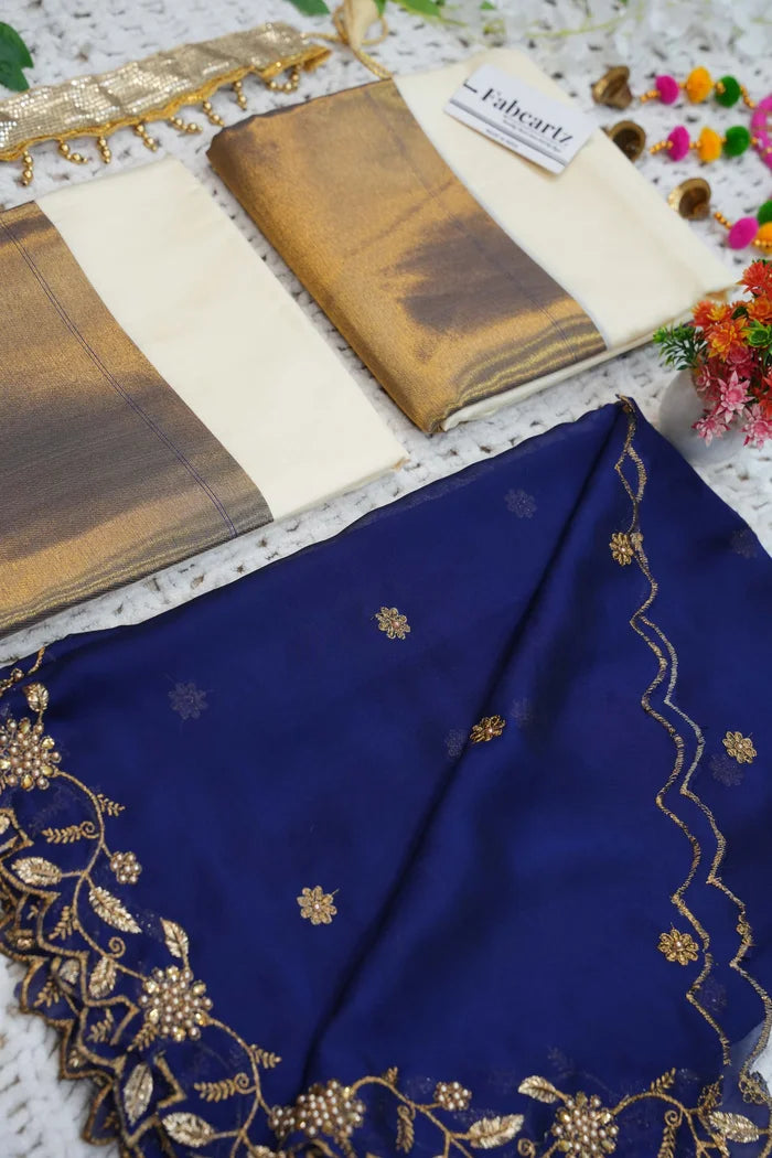 దక్షిణ భారత పండుగ సాంప్రదాయ హాఫ్ చీర (జరా)