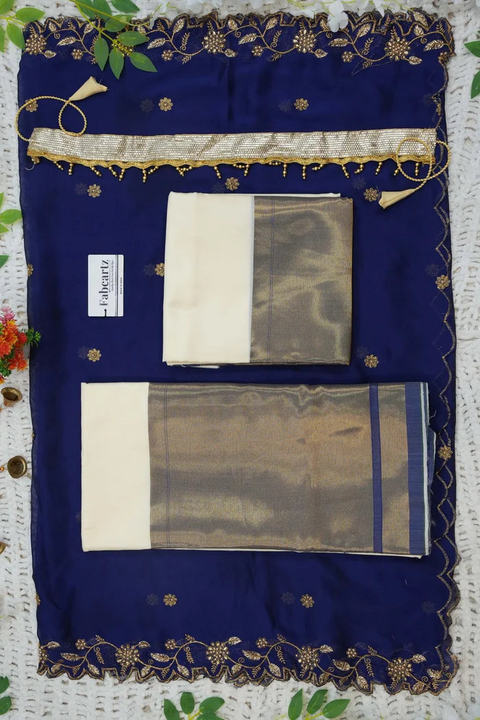 దక్షిణ భారత పండుగ సాంప్రదాయ హాఫ్ చీర (జరా)