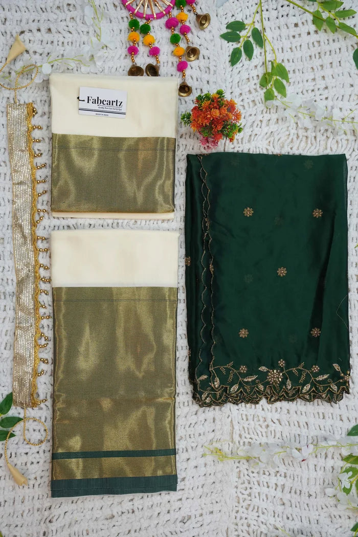 దక్షిణ భారత పండుగ సాంప్రదాయ హాఫ్ చీర (జరా)