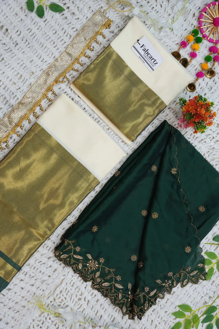 దక్షిణ భారత పండుగ సాంప్రదాయ హాఫ్ చీర (జరా)