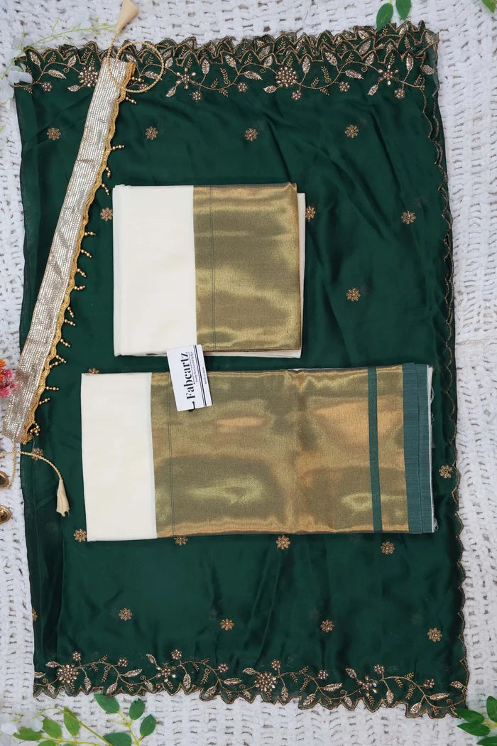దక్షిణ భారత పండుగ సాంప్రదాయ హాఫ్ చీర (జరా)