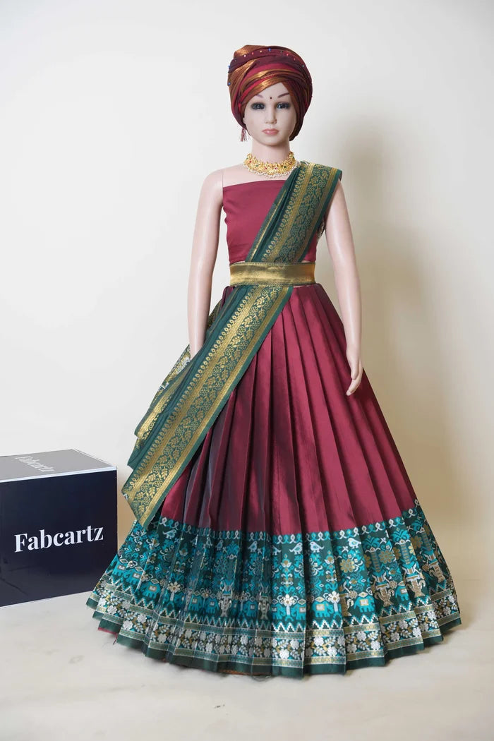 New Kids Traditional South Indian Half Saree (JagviKIDS)
